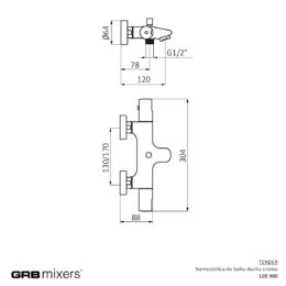 Bateria termostatyczna wannowo-natryskowa Tender 105900