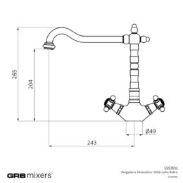 Bateria zlewozmywakowa Retro 1866 Monobloc PREMIUM Classical 235700