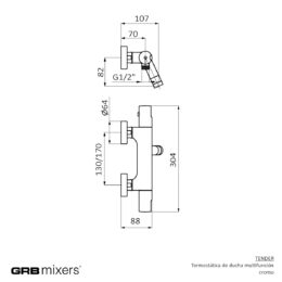 Multifunkcyjna bateria termostatyczna natryskowa Tender 40322400