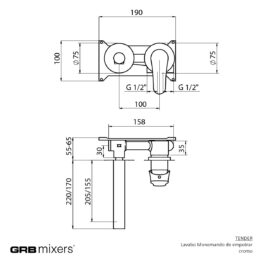 Bateria umywalkowa podtynkowa Tender 40535400