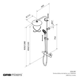 Zestaw natryskowy termostatyczny GRB Dry 44435440TL