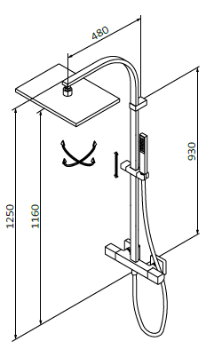 Zestaw natryskowy termostatyczny z kolumna natryskową Metal Czarny EterNice PVD - KALA - 60448692 - obrazek 2