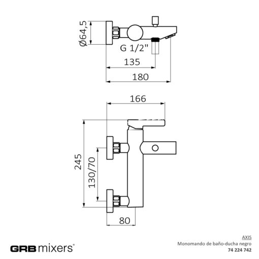 Bateria wannowo-natryskowa Axis 74224742