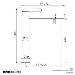 Bateria umywalkowa XXL Axis 74550740