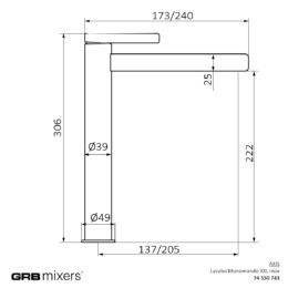 Bateria umywalkowa XXL Axis 74550743