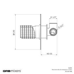 Bateria podtynkowa 1-drożna (komplet) Aura 75115750