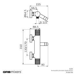 Bateria termostatyczna wannowo-natryskowa Aura 75210751