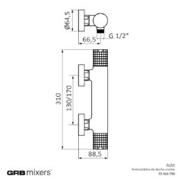 Bateria termostatyczna natryskowa Aura 75310750