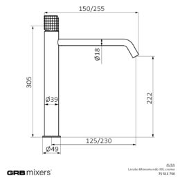 Bateria umywalkowa XXL Aura 75511750