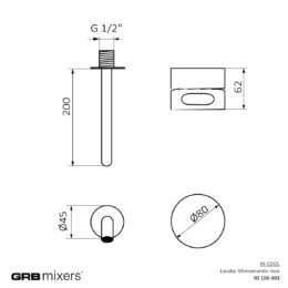 Bateria umywalkowa podtynkowa (część natynkowa) INCOOL 90106003