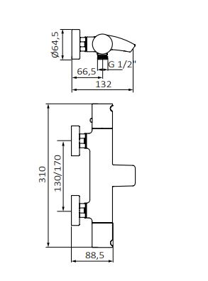 Bateria termostatyczna wannowo-natryskowa Stal EterNice PVD - Cool- 90307993 - obrazek 2