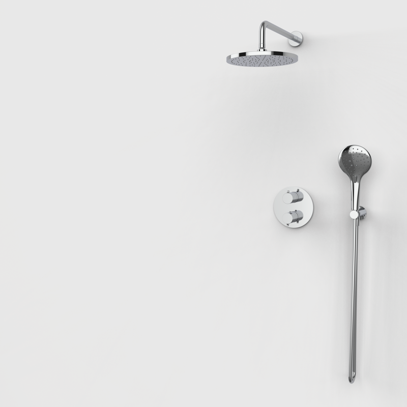 Zestaw podtynkowy termostatyczny 2-drożny Stal EterNice PVD - TIME - 07047593