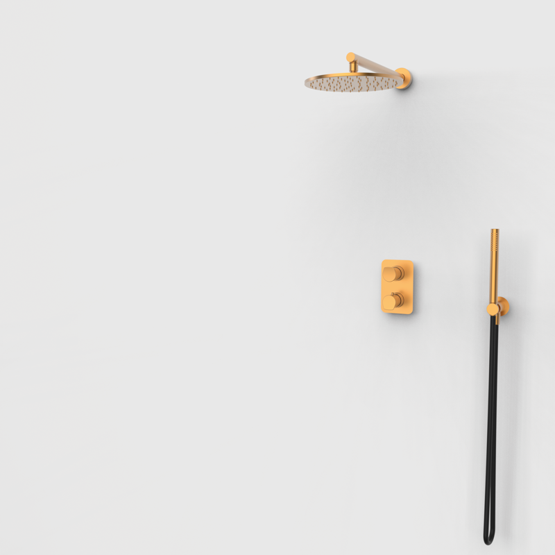 Zestaw podtynkowy termostatyczny 2-drożny Miedź EterNice PVD - NAVA- 07066555