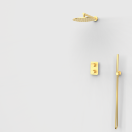 Zestaw podtynkowy termostatyczny 2-drożny Złoto Szczotkowane EterNice PVD - NAVA- 07066588