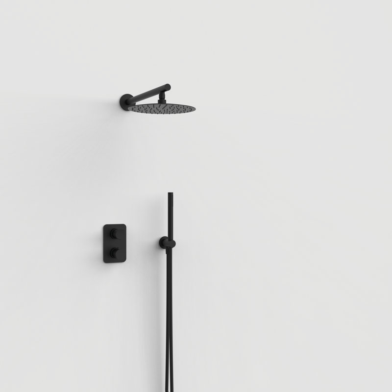 Zestaw podtynkowy termostatyczny 2-drożny Metal Czarny EterNice PVD - NAVA- 07066592