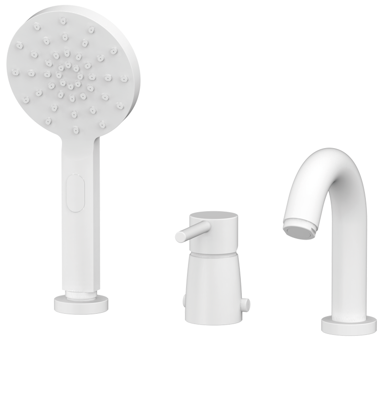 Bateria wannowa stojąca Biały Epoxy - TIME - 46232461