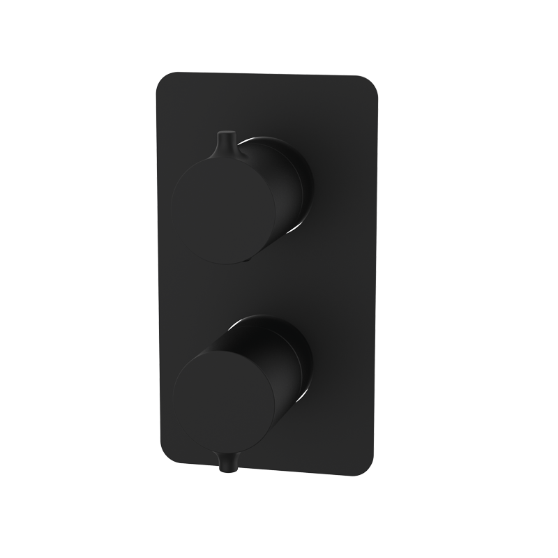 Bateria podtynkowa termostatyczna 3-drożna Czarny Epoxy (komplet) - TIME - 47133472