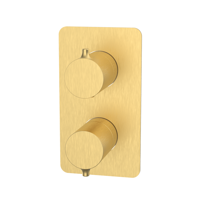 Bateria podtynkowa termostatyczna 2-drożna Szczotkowane Złoto EterNice (komplet) - TIME - 47123488 (Kopia)