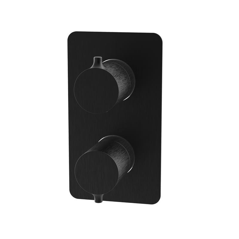 Bateria podtynkowa termostatyczna 1-drożna Metal Czarny EterNice (komplet) - TIME - 47113492