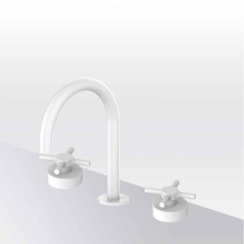 Bateria umywalkowa 3-otworowa Biały Epoxy Isola - TIME - 47300211