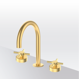 Bateria umywalkowa 3-otworowa Złoto Szczotkowane EterNice PVD Isola - TIME - 47300288