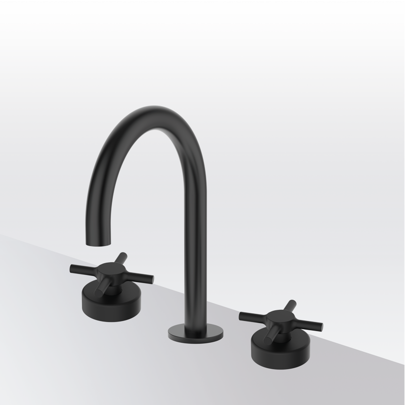 Bateria umywalkowa 3-otworowa Metal Czarny EterNice PVD Isola - TIME - 47300292