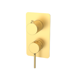 Bateria podtynkowa z przełącznikiem 3-drożna Złoto Szczotkowane EterNice - TIME - 47345488