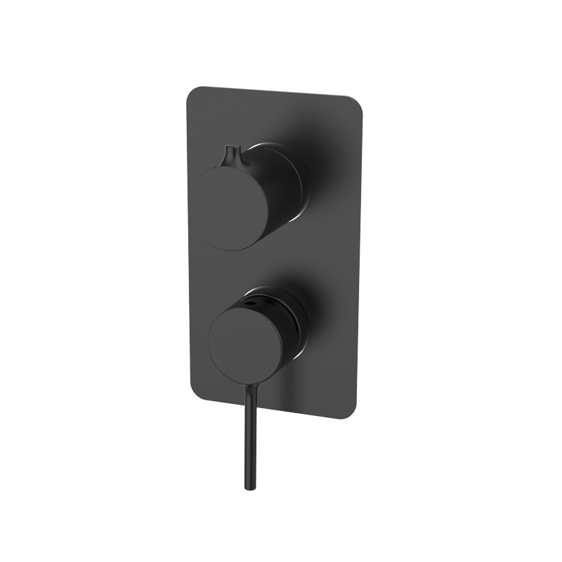 Bateria podtynkowa z przełącznikiem 3-drożna Czarny Metal EterNice - TIME - 47345492