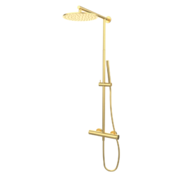 Zestaw natryskowy termostatyczny Złoto Szczotkowane EterNice - TIME - 47425488 TLC