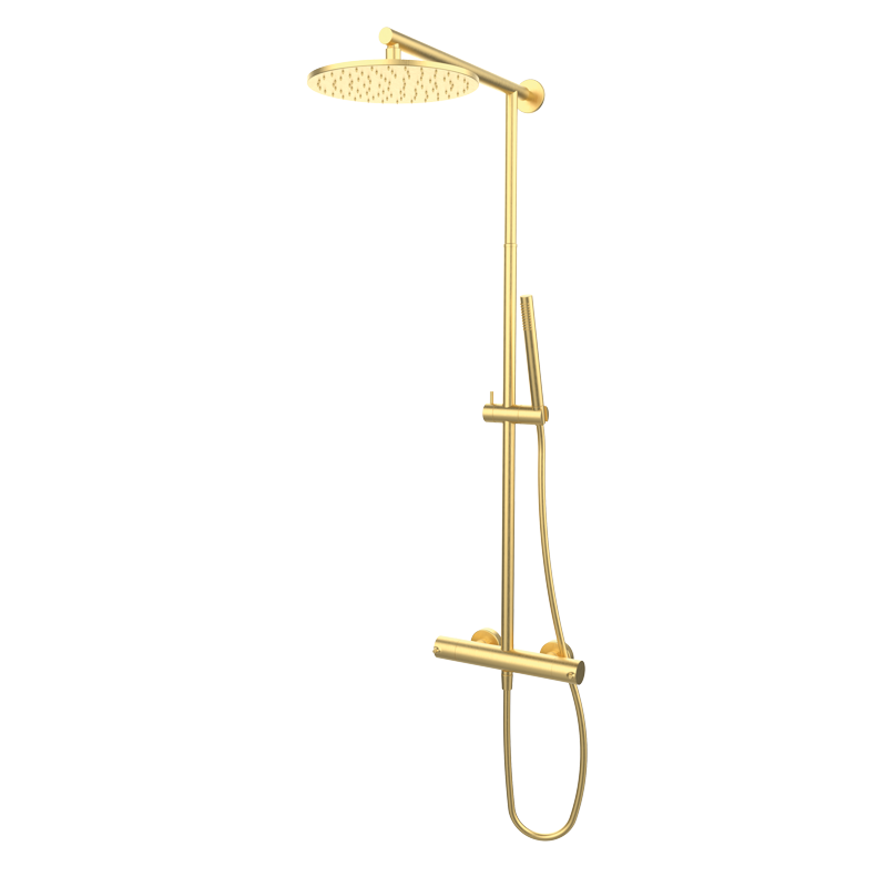 Zestaw natryskowy termostatyczny Złoto Szczotkowane EterNice - TIME - 47425488 TLC