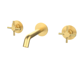 Bateria umywalkowa podtynkowa Szczotkowane Złoto EterNice PVD - TIME - 47571288