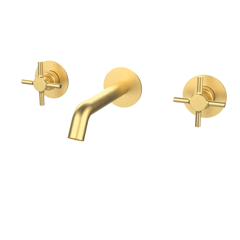 Bateria umywalkowa podtynkowa Szczotkowane Złoto EterNice PVD - TIME - 47571288