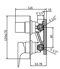 Bateria podtynkowa termostatyczna 3-drożna Stal EterNice PVD - KALA - 50130593 - obrazek 3