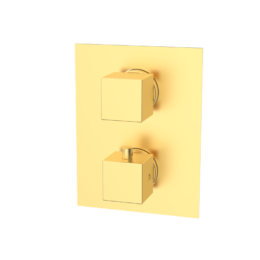 Bateria podtynkowa termostatyczna 3-drożna Złoto Szczotkowane EterNice PVD - KALA - 50130588