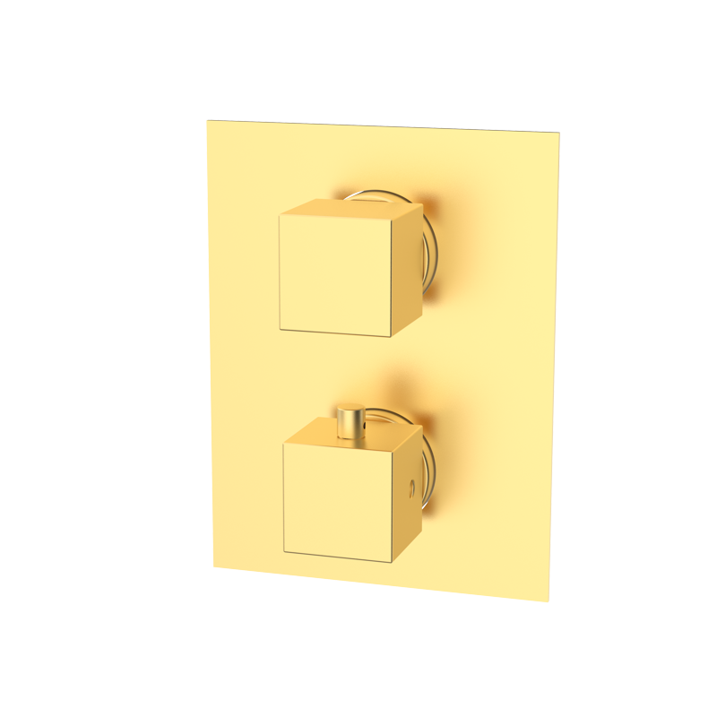 Bateria podtynkowa termostatyczna 2-drożna Złoto Szczotkowane EterNice PVD - KALA - 50120588