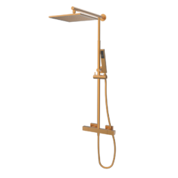 Zestaw natryskowy termostatyczny teleskopowy Miedź EterNice PVD - KALA - 60445655TLC