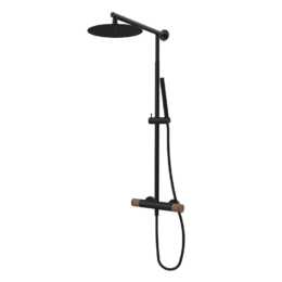 Zestaw natryskowy termostatyczny (kolumna teleskopowa) Czarny-Nogal Cool 90425929TLC