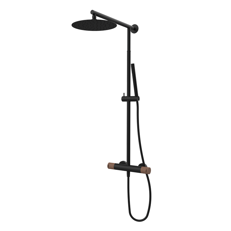 Zestaw natryskowy termostatyczny (kolumna teleskopowa) Czarny-Nogal Cool 90425929TLC