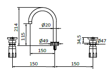 Bateria umywalkowa 3-otworowa Czarny Epoxy Isola - TIME - 47300222 - obrazek 2