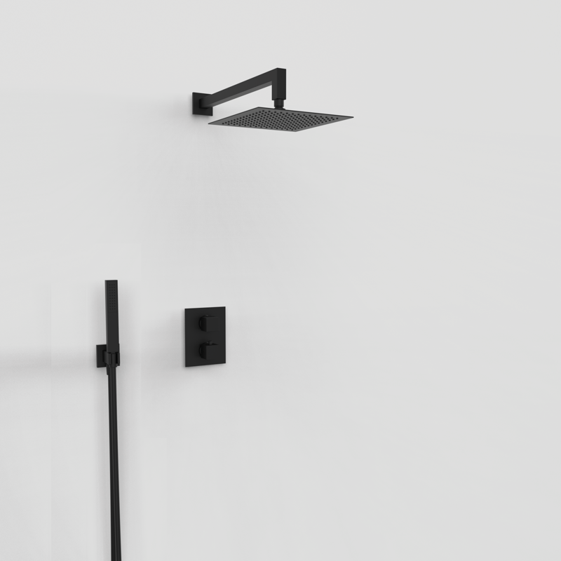 Zestaw podtynkowy termostatyczny 2-drożny Czarny Epoxy - KALA - 07060522