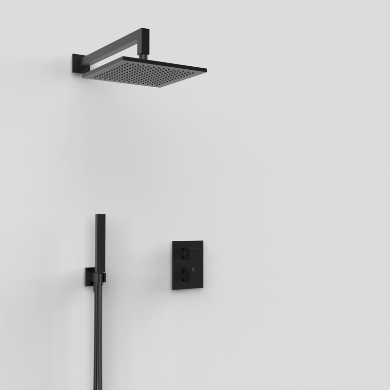 Zestaw podtynkowy termostatyczny 2-drożny Metal Czarny EterNice PVD - KALA - 07060592