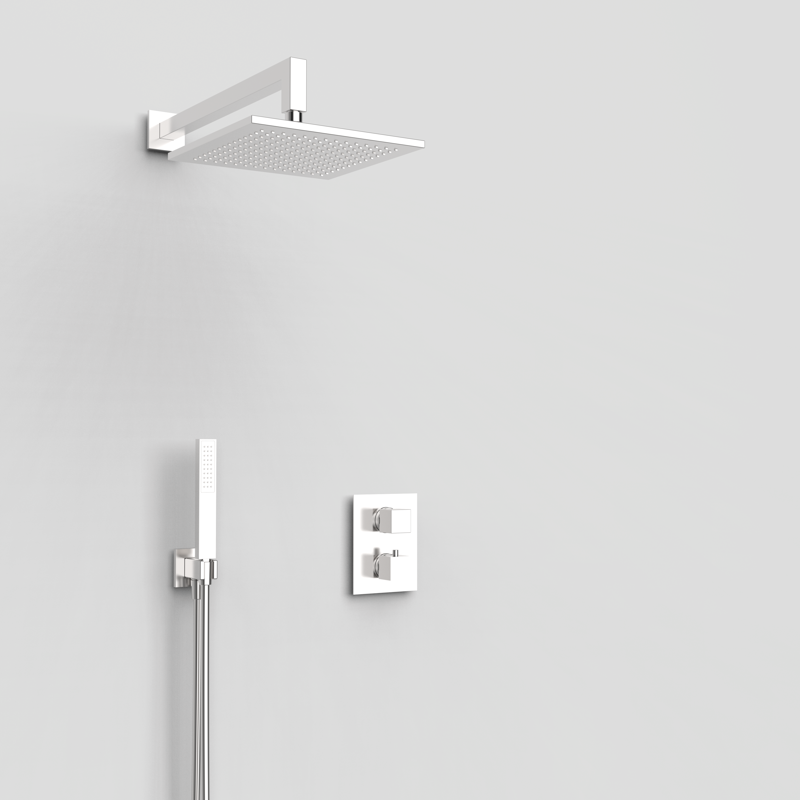 Zestaw podtynkowy termostatyczny 2-drożny Stal EterNice PVD - KALA - 07060593