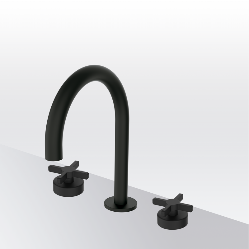 Bateria umywalkowa 3-otworowa Isola Czarny Epoxy - AXIS - 74300222