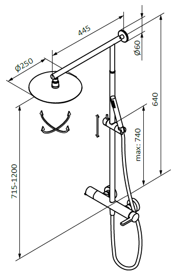 Zestaw natryskowy Chrom - AXIS - 74499740 TLC - obrazek 2
