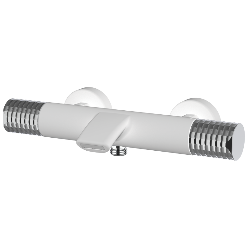 Bateria termostatyczna wannowo-natryskowa Biały-Chrom - Aura - 75307711