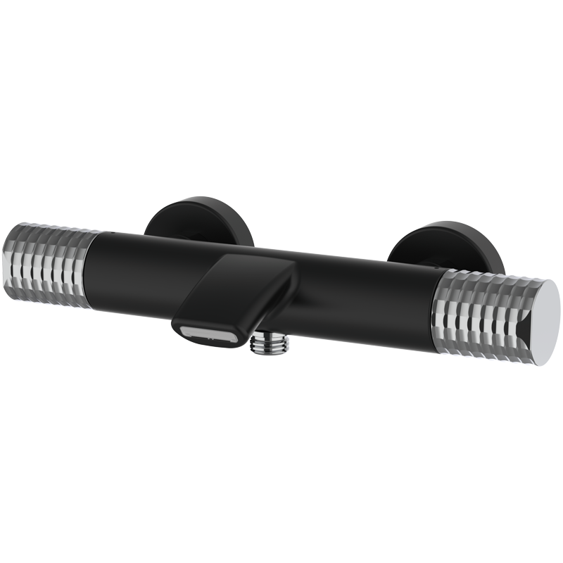 Bateria termostatyczna wannowo-natryskowa Czarny-Chrom - Aura - 75307722