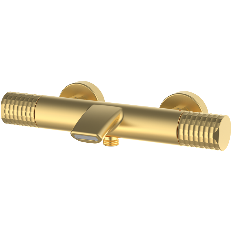 Bateria termostatyczna wannowo-natryskowa Złoto Szczotkowane EterNice PVD - Aura - 75307788