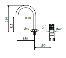 Bateria umywalkowa Isola Biały-Chrom - AURA - 75355211 - obrazek 2