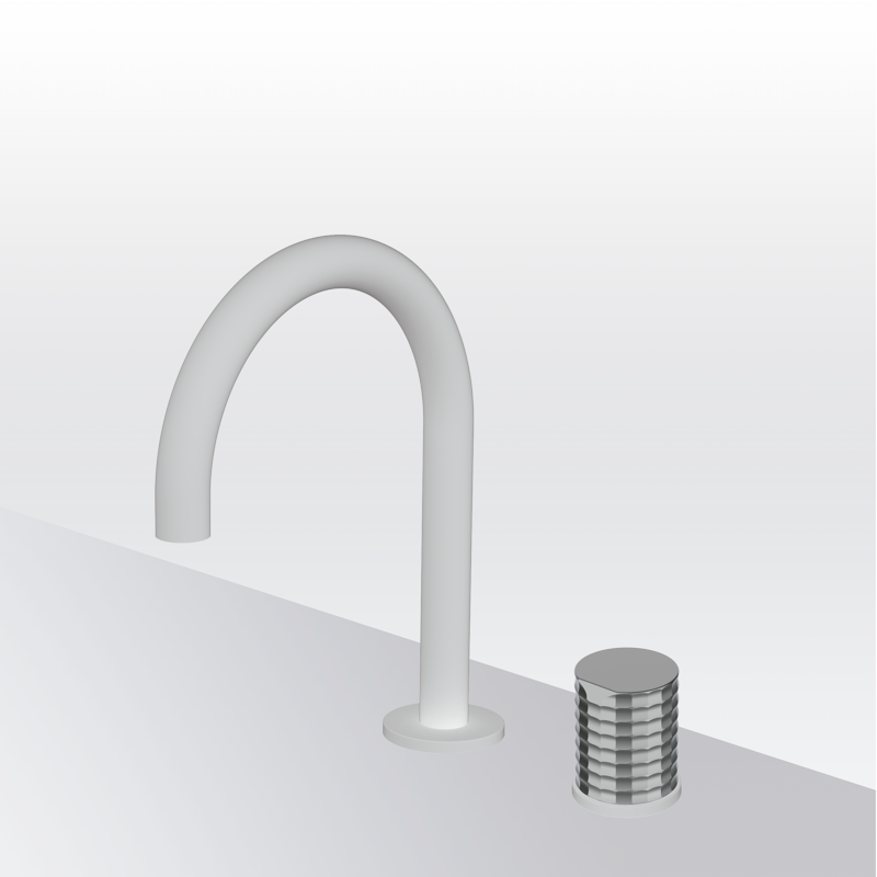 Bateria umywalkowa Isola Biały-Chrom - AURA - 75355211