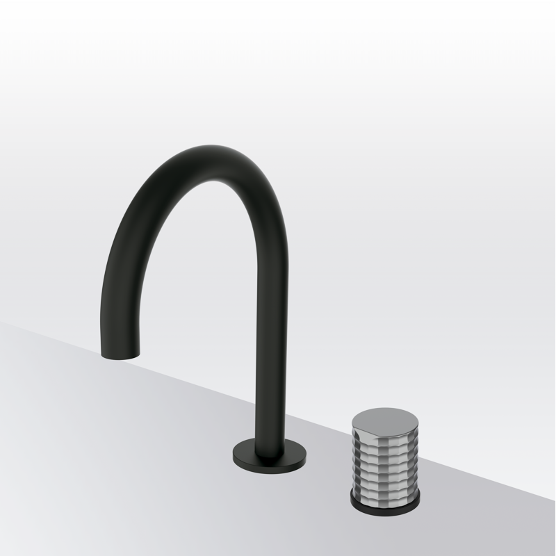 Bateria umywalkowa Isola Czarny-Chrom - AURA - 75355222